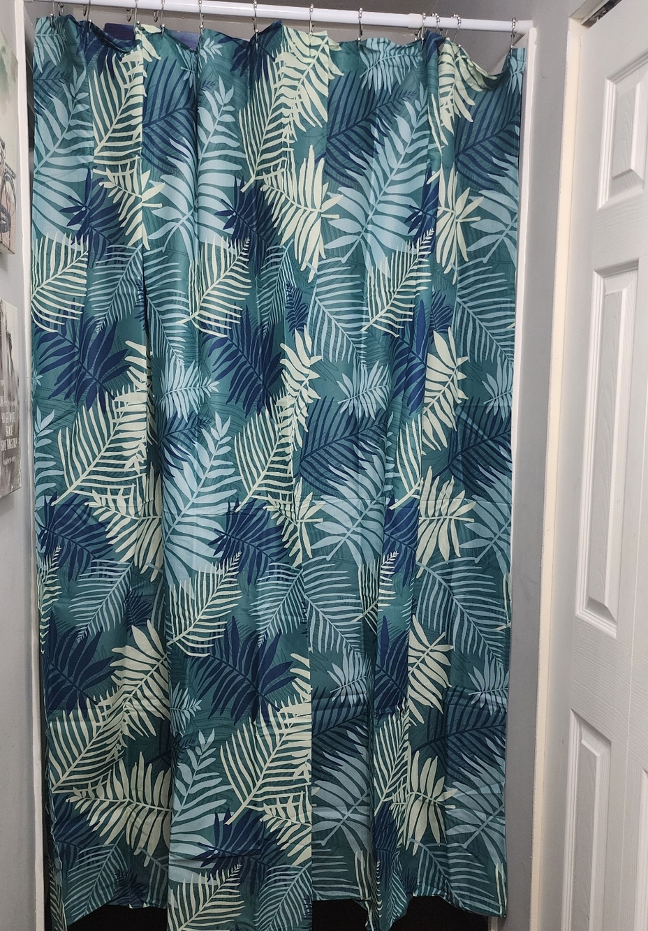 Tropical Palm Leaf Shower Curtain New 72x72 - Home Bath - Picture 9 of 11